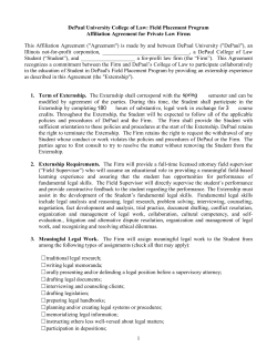 Affiliation Agreement for Private Firms