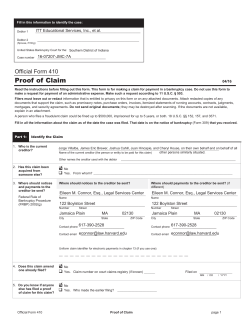 Proof of Claim - Legal Services Center