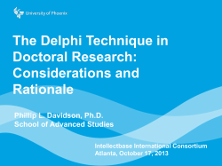 The Delphi Technique in Doctoral Research