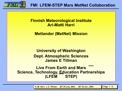 (MetLander), Mars Climate Mission