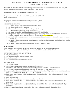 section j &ndash; australian and british bred sheep