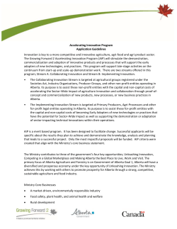 Application Guidelines - Growing Forward Alberta