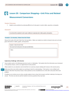 Grade 6 Mathematics Module 1, Topic C, Lesson 20