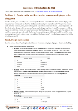 Introduction to SQL - Exercises