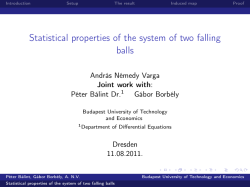 Statistical properties of the system of two falling balls
