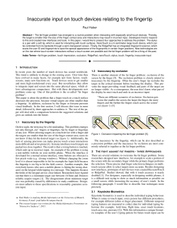 Inaccurate input on touch devices relating to the fingertip