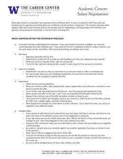 Negotiations - Career Center