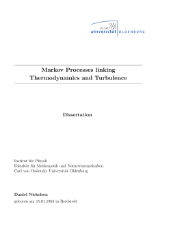 Markov Processes linking Thermodynamics and