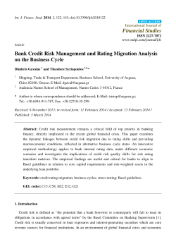 Bank Credit Risk Management and Rating Migration