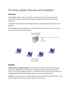 GP Utility Update Overview and Installation