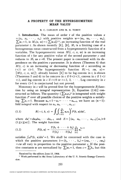 A PROPERTY OF THE HYPERGEOMETRIC