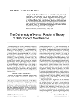 The Dishonesty of Honest People: A Theory of Self