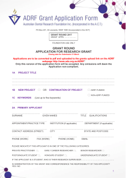 Grant Application Form - The Australian Dental Association