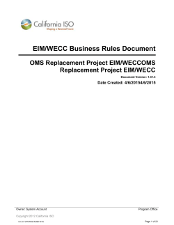 EIM/WECC Business Rules Document