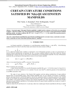 CERTAIN CURVATURE CONDITIONS SATISFIED BY N(k)
