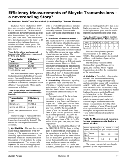 Efficiency Measurements of Bicycle Transmissions