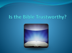Is the Bible Trustworthy?