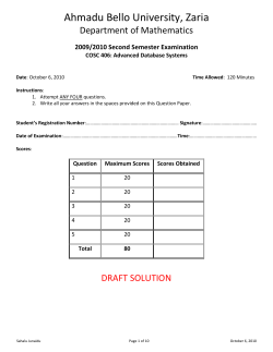 2009/2010 Second Semester Examination COSC 406: Advanced