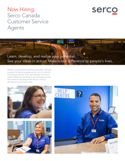 Now Hiring: Serco Canada Customer Service Agents