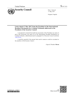 Progress Report - Mechanism for International Criminal Tribunals