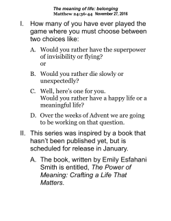 I. How many of you have ever played the game where you must