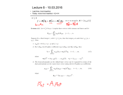 Lecture 8 - 10.03.2016