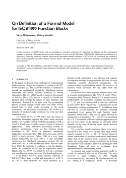 On Definition of a Formal Model for IEC 61499