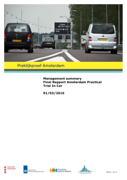 Management summary Final Repport Amsterdam Practical Trial In