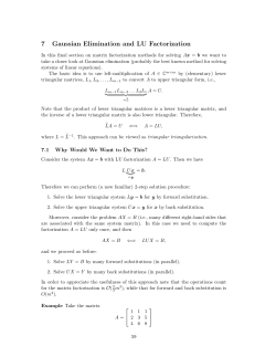 7 Gaussian Elimination and LU Factorization