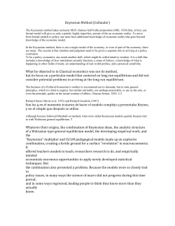 Keynesian Method (Collander) The Keynesian method takes