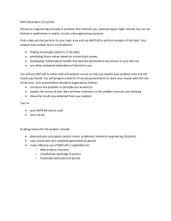 MATLAB project (25 points) Choose an engineering principle or