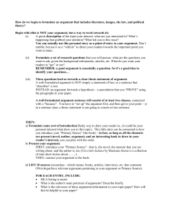 sample arguments/ideas
