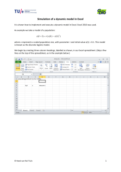 Simulation of a dynamic model in Excel