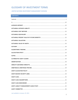 Glossary of Investment Terms - United Nations Joint Staff Pension