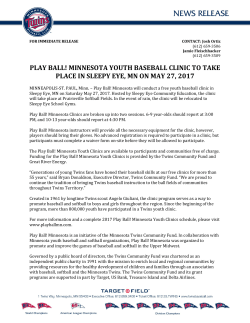 play ball! minnesota youth baseball clinic to take place in sleepy eye