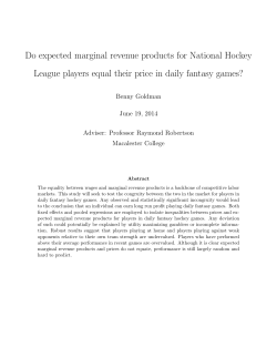 Do expected marginal revenue products for National Hockey