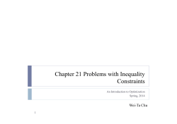 Chapter 21 Problems with Inequality Constraints