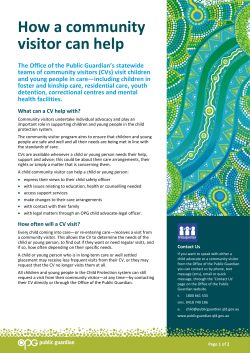 Community Visitors: how a community visitor can help