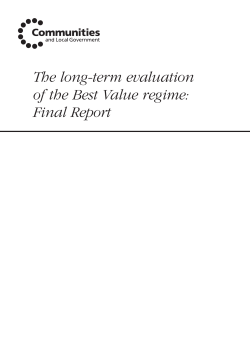 The long-term evaluation of the Best Value regime