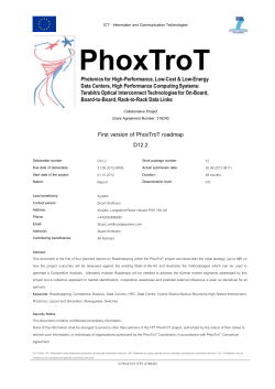 First version of PhoxTroT roadmap