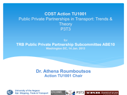 COST Action TU1001 - Public Private Partnerships in Transport
