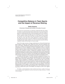 Competitive Balance in Team Sports and the Impact