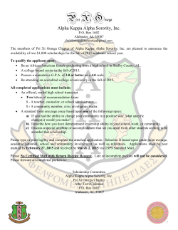 Psi Xi Omega 2015 Scholarship Application