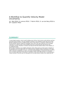A Workflow to Quantify Velocity Model Uncertainty SUMMARY