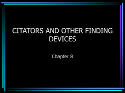 CITATORS AND OTHER FINDING DEFICES
