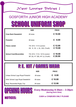 GOSFORTH JUNIOR HIGH ACADEMY New Lower Prices ! NOTICES: