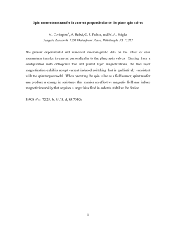 1 Spin momentum transfer in current perpendicular to the