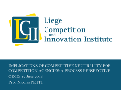 Competitive Neutrality - Liege Competition and Innovation Institute