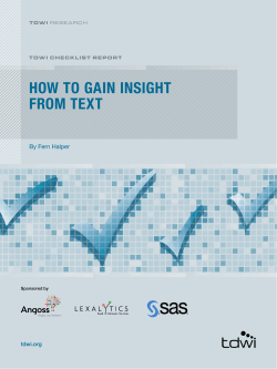 How To Gain Insight from Text