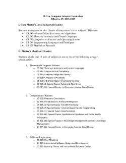 Current PhD in Computer Science Curriculum